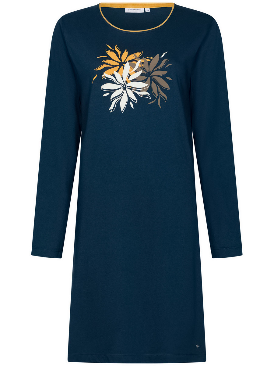 Duurzaam katoenen nachthemd nachtblauw