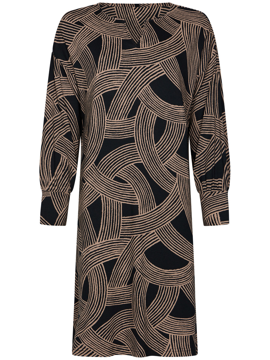 Zwart nachthemd speelse strepen