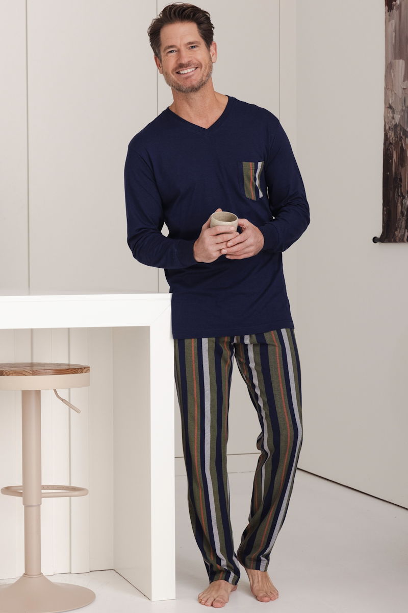 Duurzame heren pyjama strepen