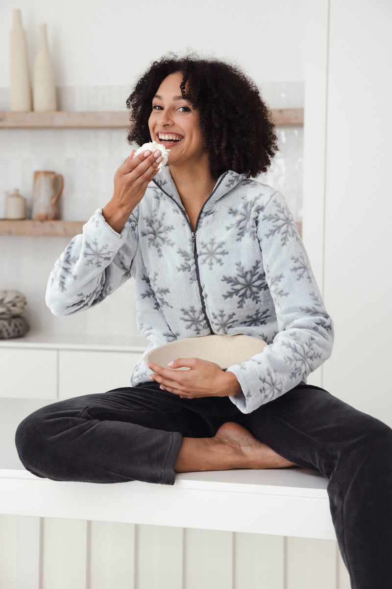 Duurzaam fleece huispak ijskristallen