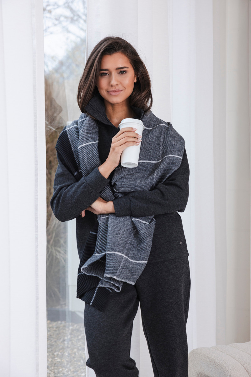 Zwarte geruite sjaal Pastunette