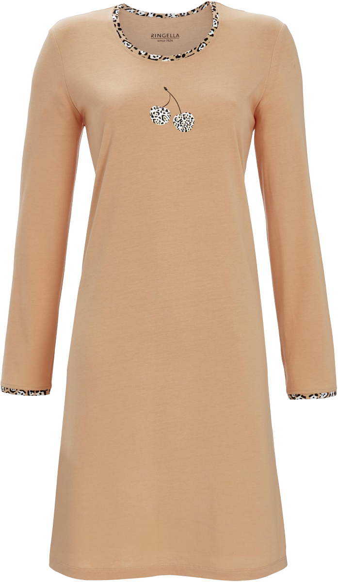 Katoenen nachthemd kersen panterprint