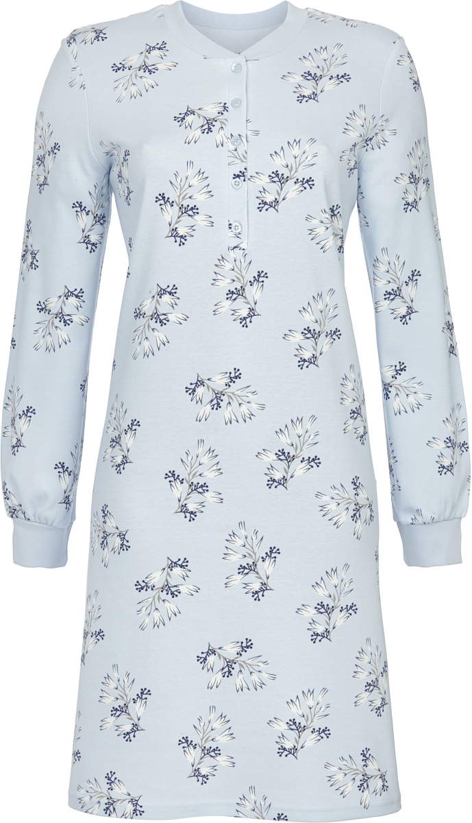Warm blauw katoenen nachthemd