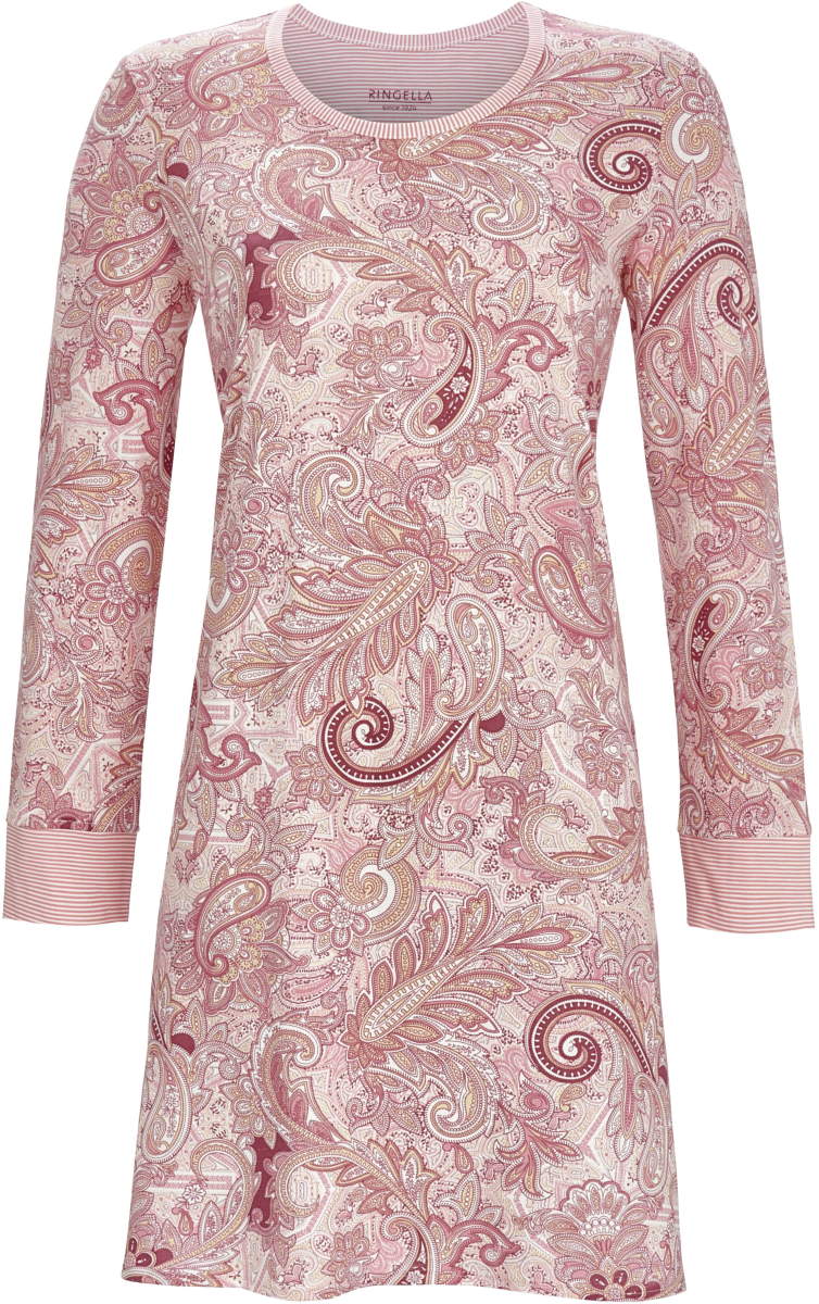 Ringella nachthemd paisley roze