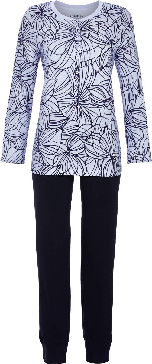 Katoenen pyjama grafische bloemen