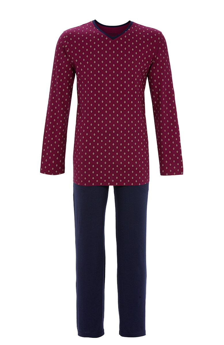 Katoenen heren pyjama rood