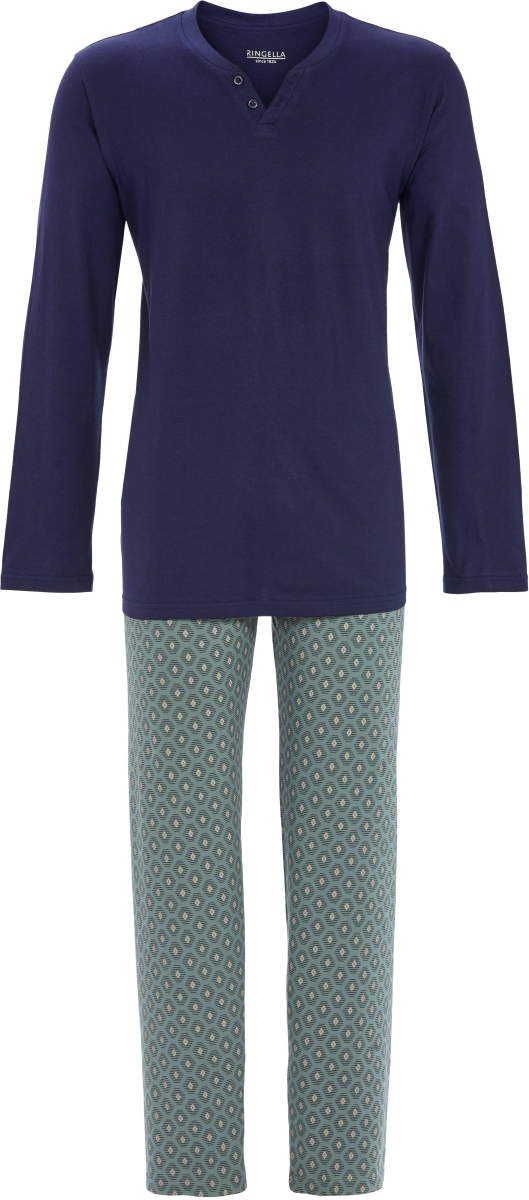 Blauwe katoenen heren pyjama