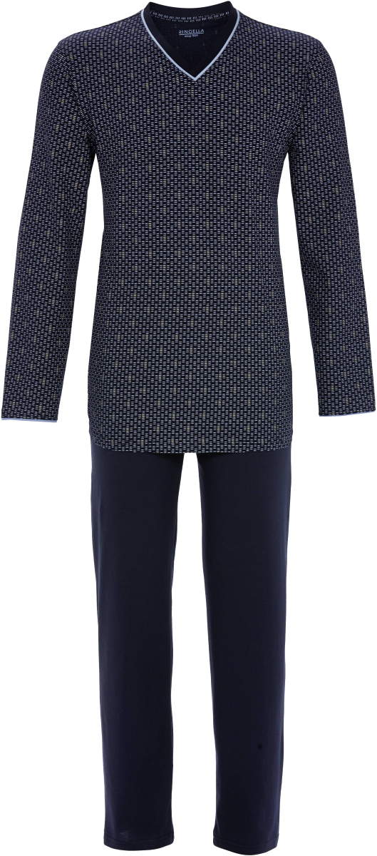 Katoenen heren pyjama blauw