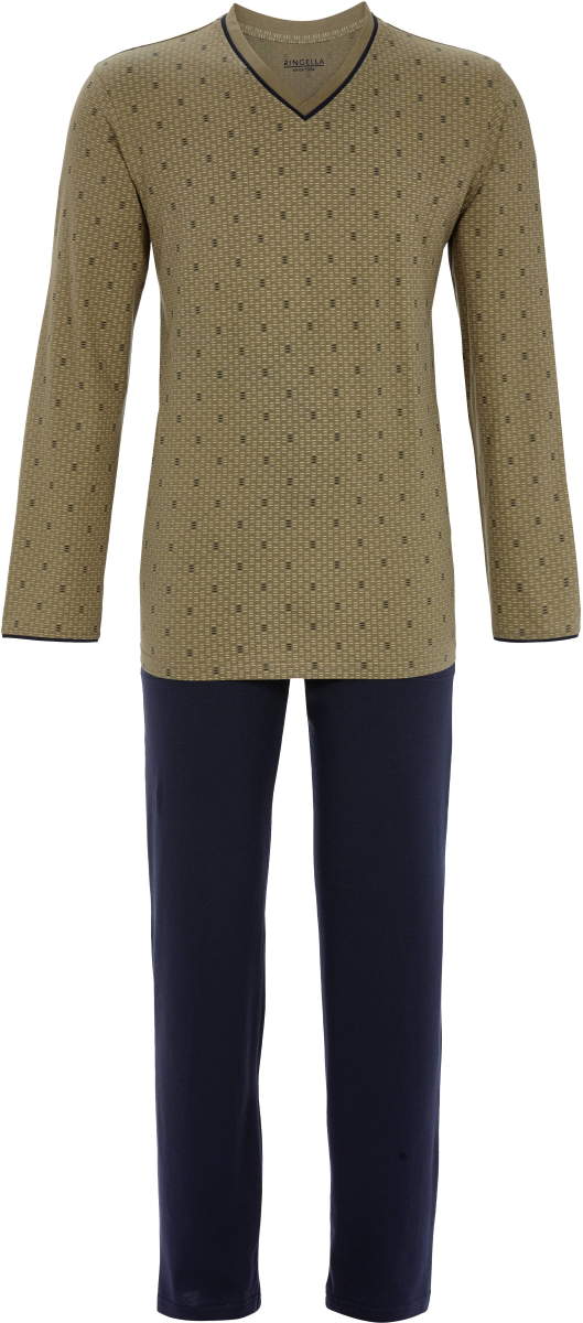 Katoenen heren pyjama bruin