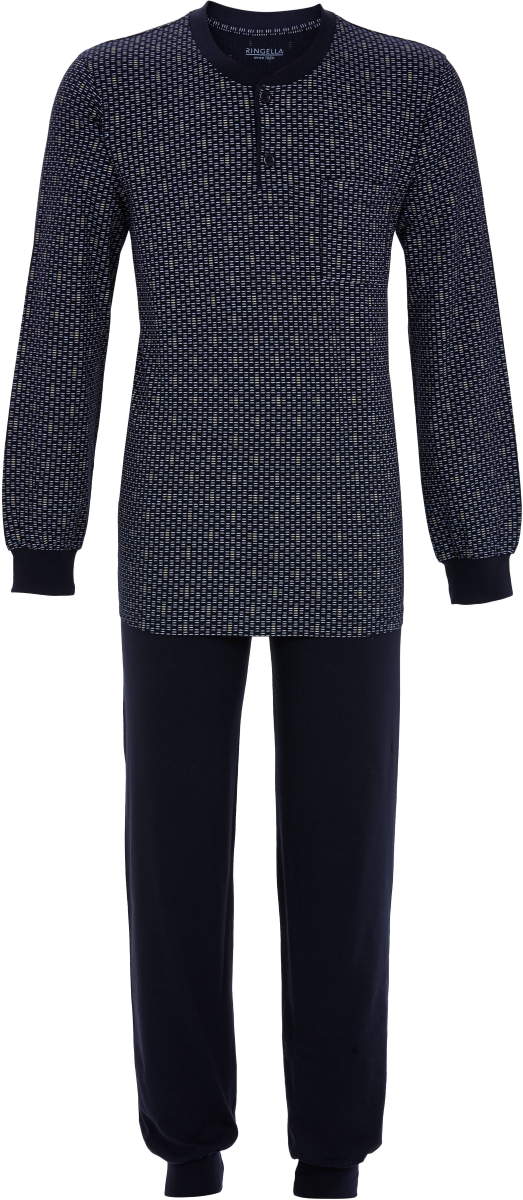 Katoenen blauwe heren pyjama