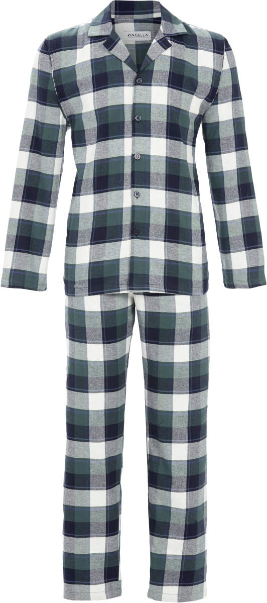 Flanellen heren doorknooppyjama ruiten