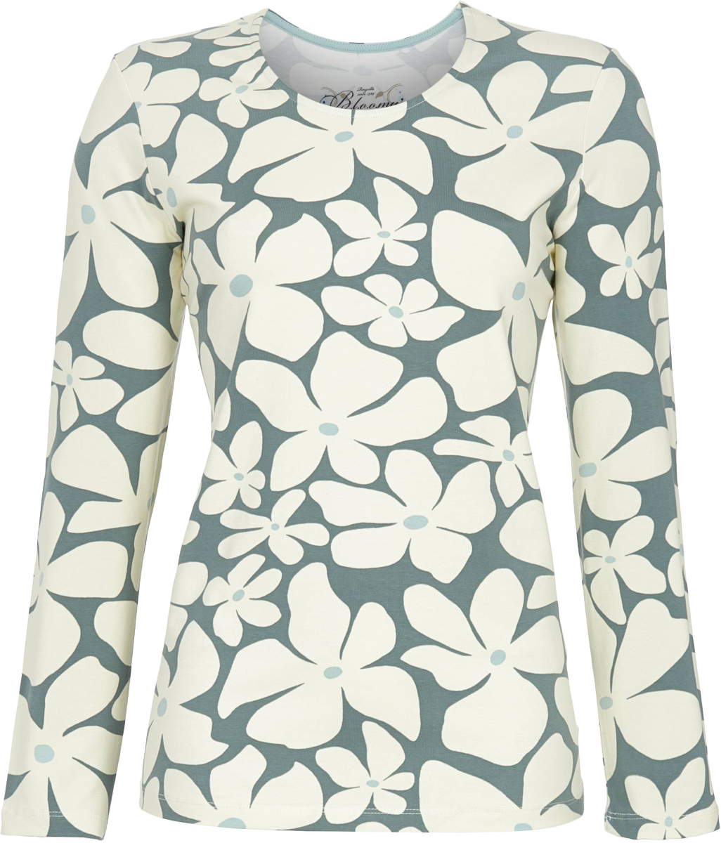 Blauw pyjamashirt bloemen Ringella