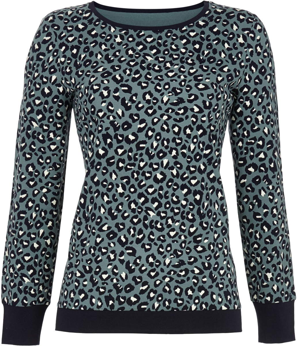 Blauw panterprint pyjamashirt Ringella