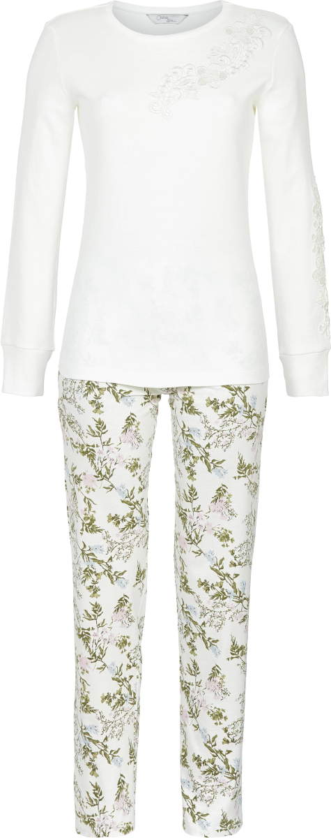 Warme katoenen pyjama wit