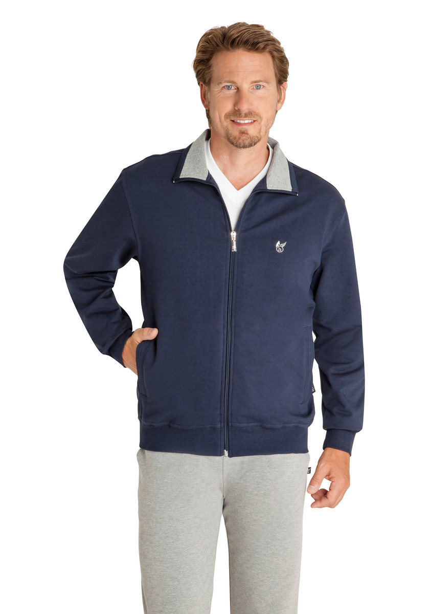 Heren homewear jasje Hajo blauw