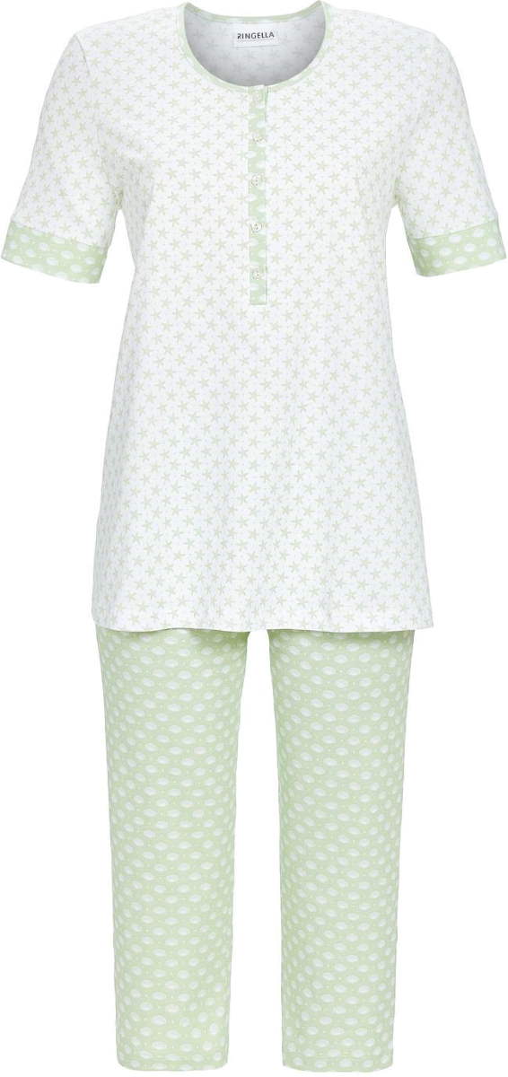 Katoenen pyjama zeesterren groen