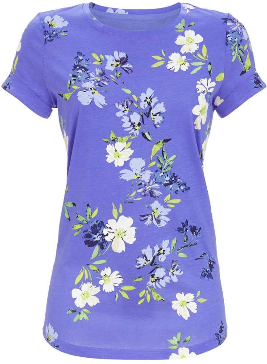 Blauw gebloemd pyjamashirt Ringella