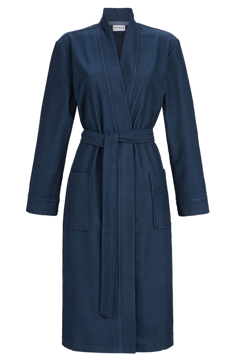 Blauwe uniseks badjas badstof