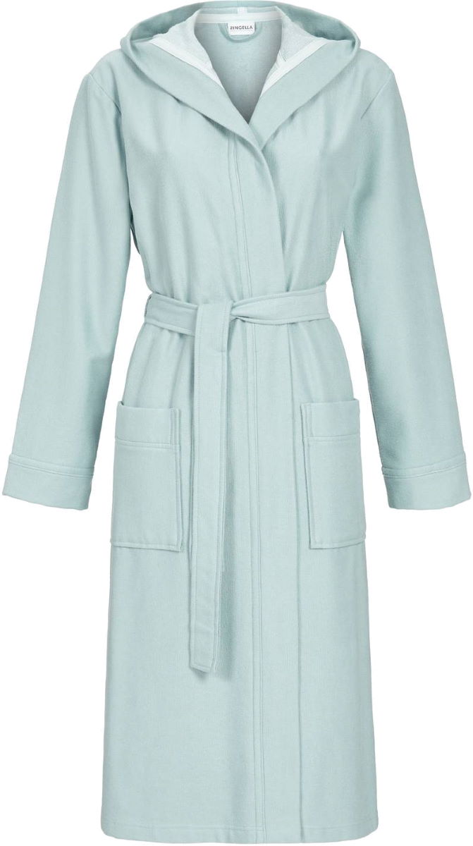 Lichtblauwe uniseks badjas capuchon