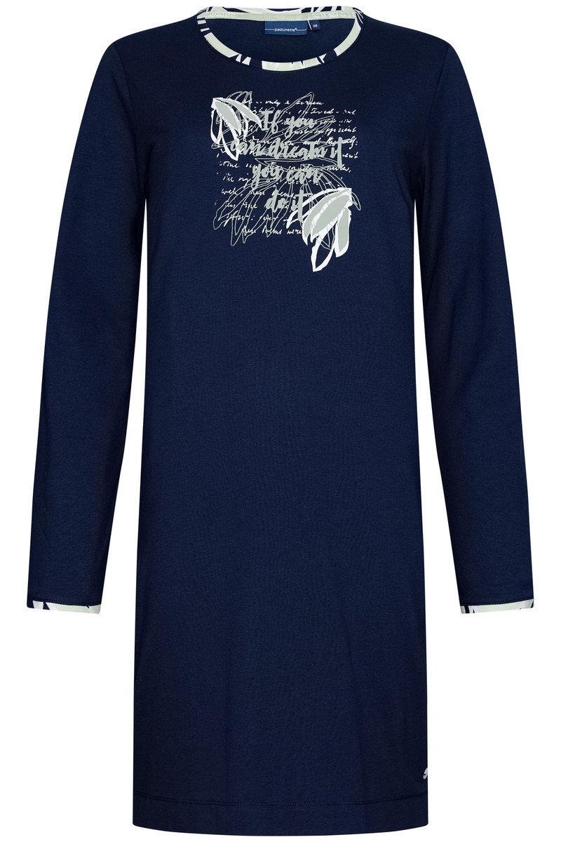 Donkerblauw katoenen nachthemd Pastunette
