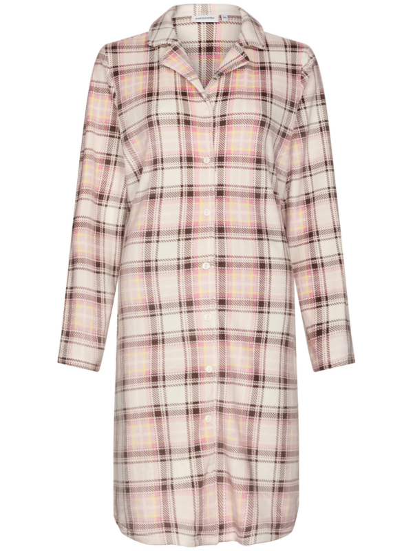 Duurzaam warme fleece doorknoopnachthemd