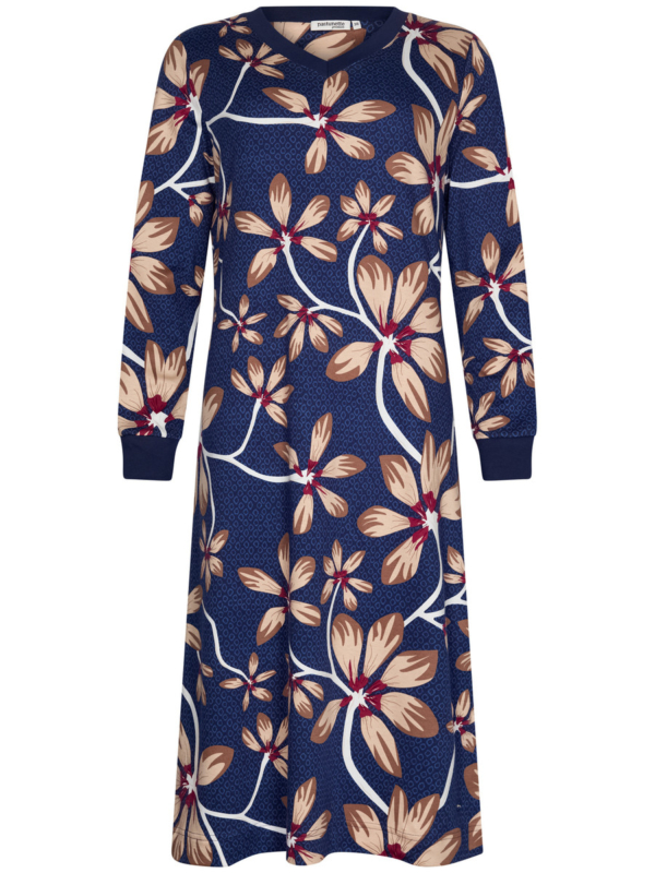 Warm katoenen marineblauw nachthemd