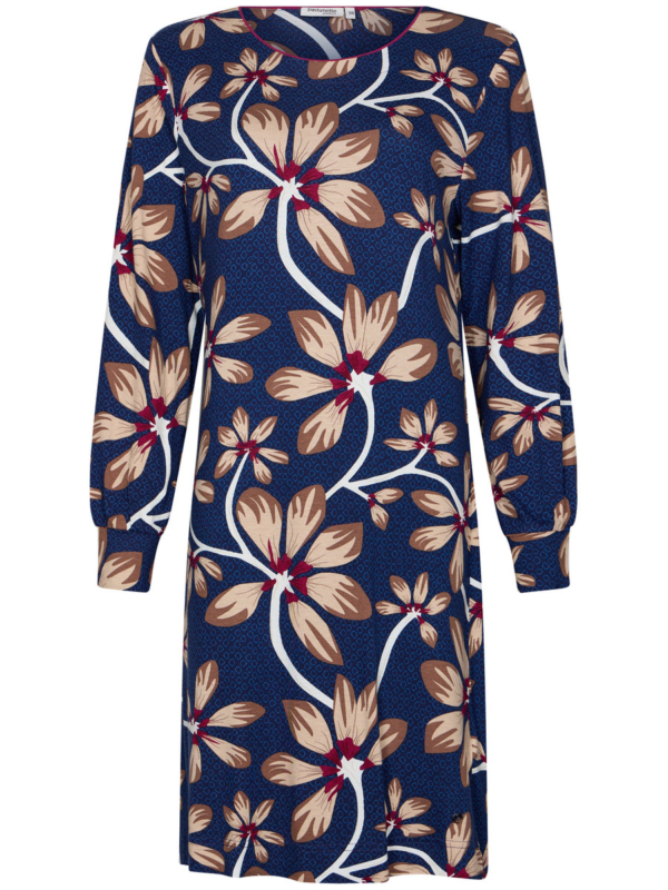 Marineblauw nachthemd bloemen Pastunette