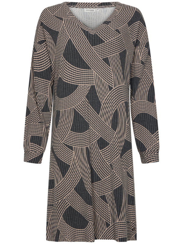 Antracietgrijs nachthemd speelse strepen