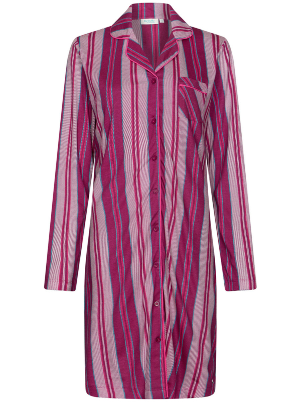 Duurzaam katoenen doorknoopnachthemd paars