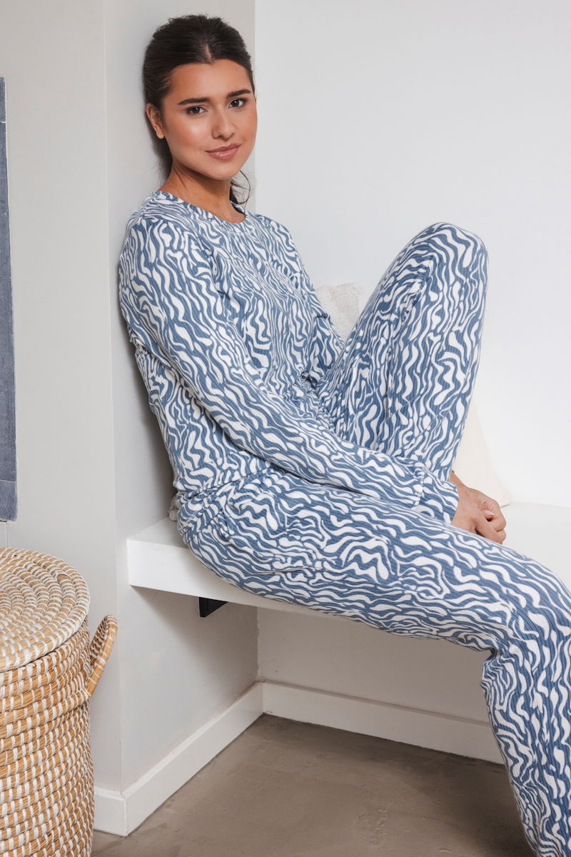 Fleece pyjama speelse strepen