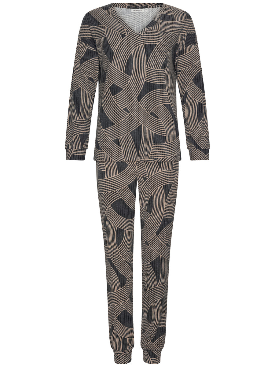 Antracietgrijze pyjama speelse strepen