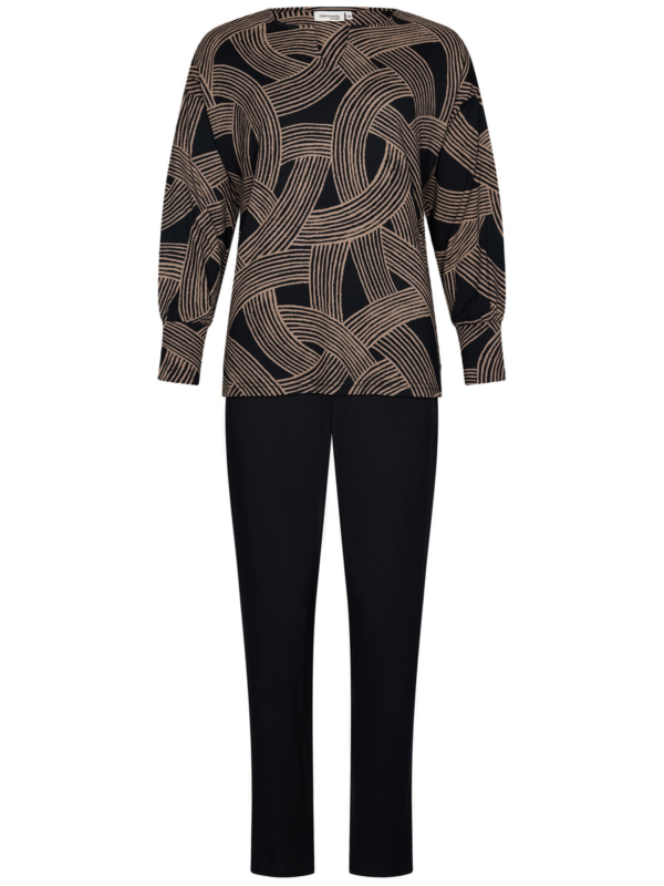 Speelse strepen pyjama zwart