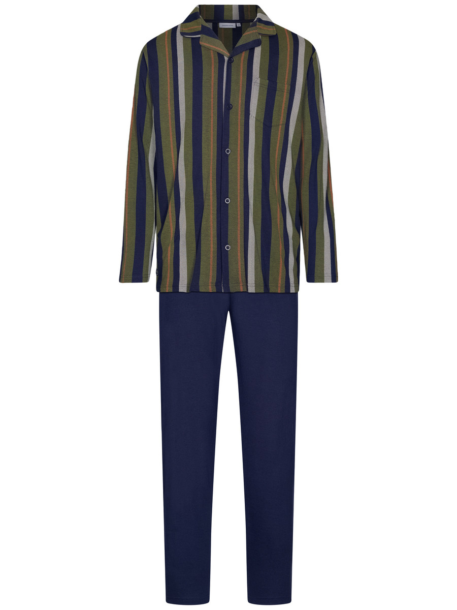Duurzame heren doorknooppyjama strepen