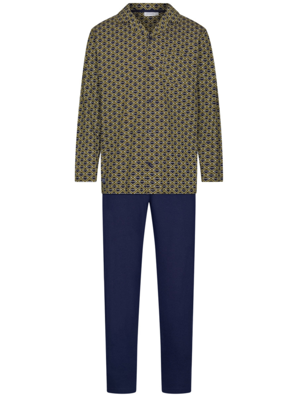 Duurzame katoenen heren doorknooppyjama
