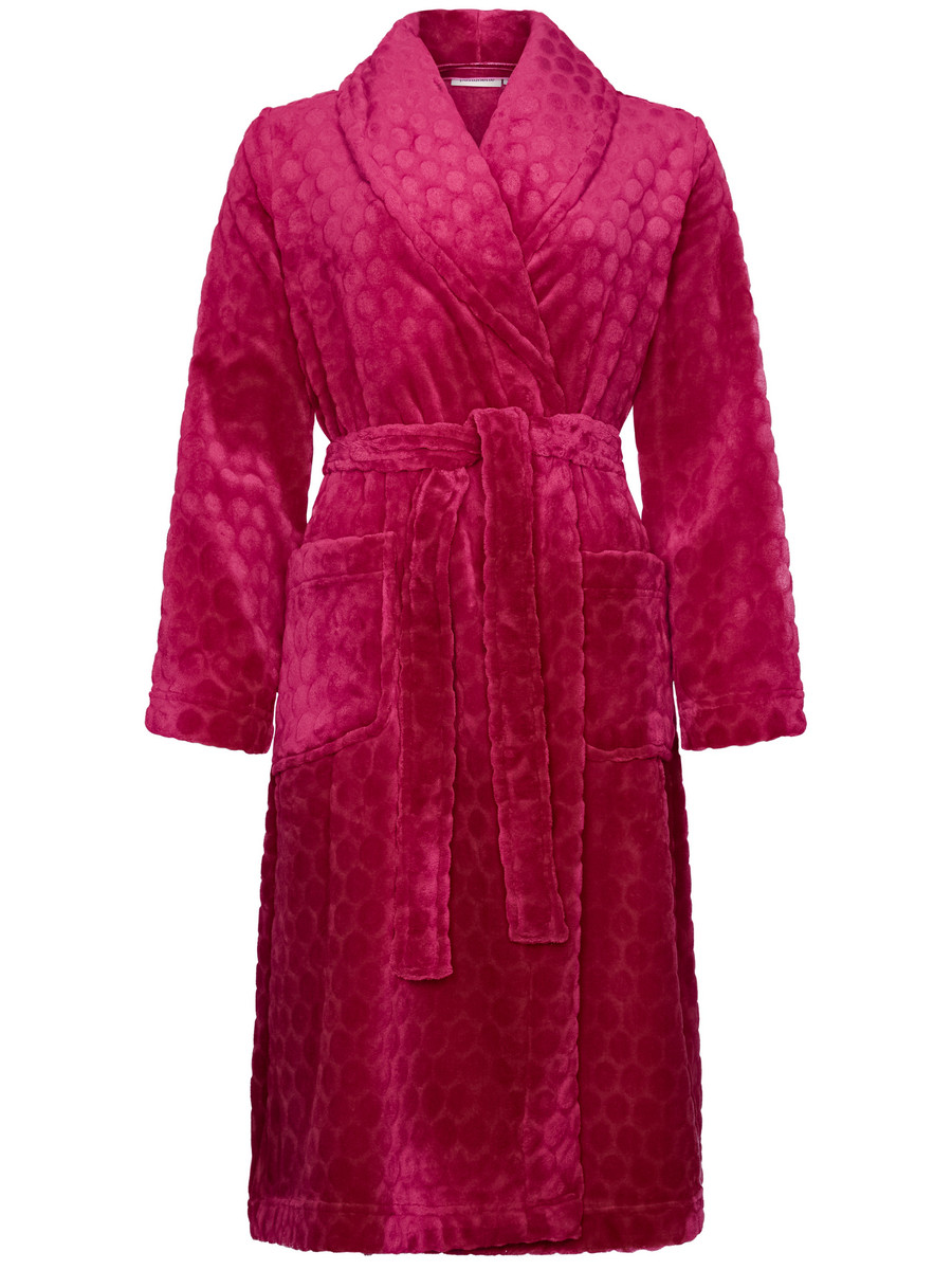 Duurzame fleece badjas framboosrood