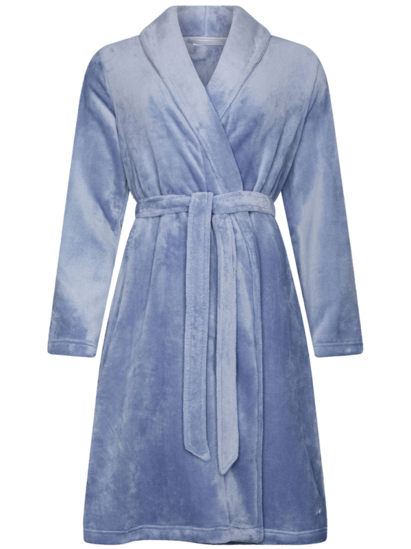 IJsblauwe fleece badjas duurzaam