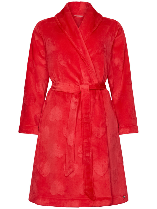 Rode fleece badjas Rebelle