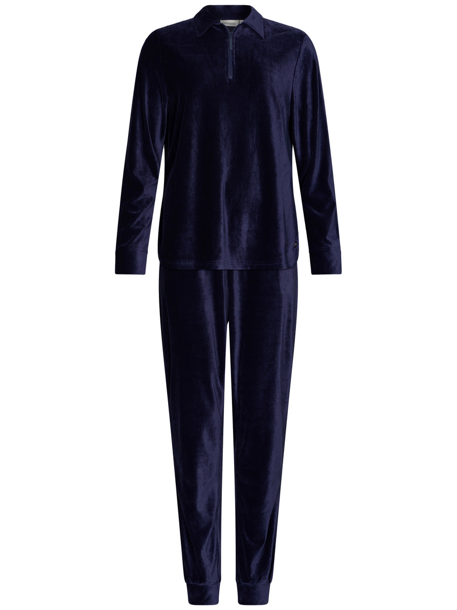 Nachtblauw velours huispak Pastunette
