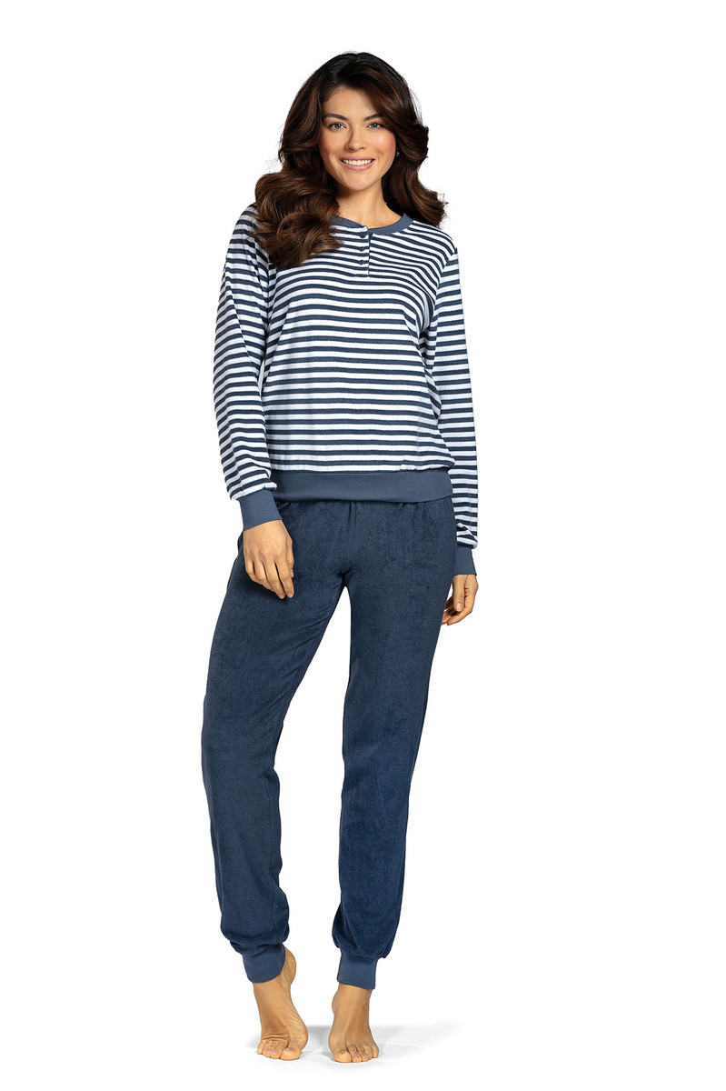 Badstoffen pyjama blauw Comtessa