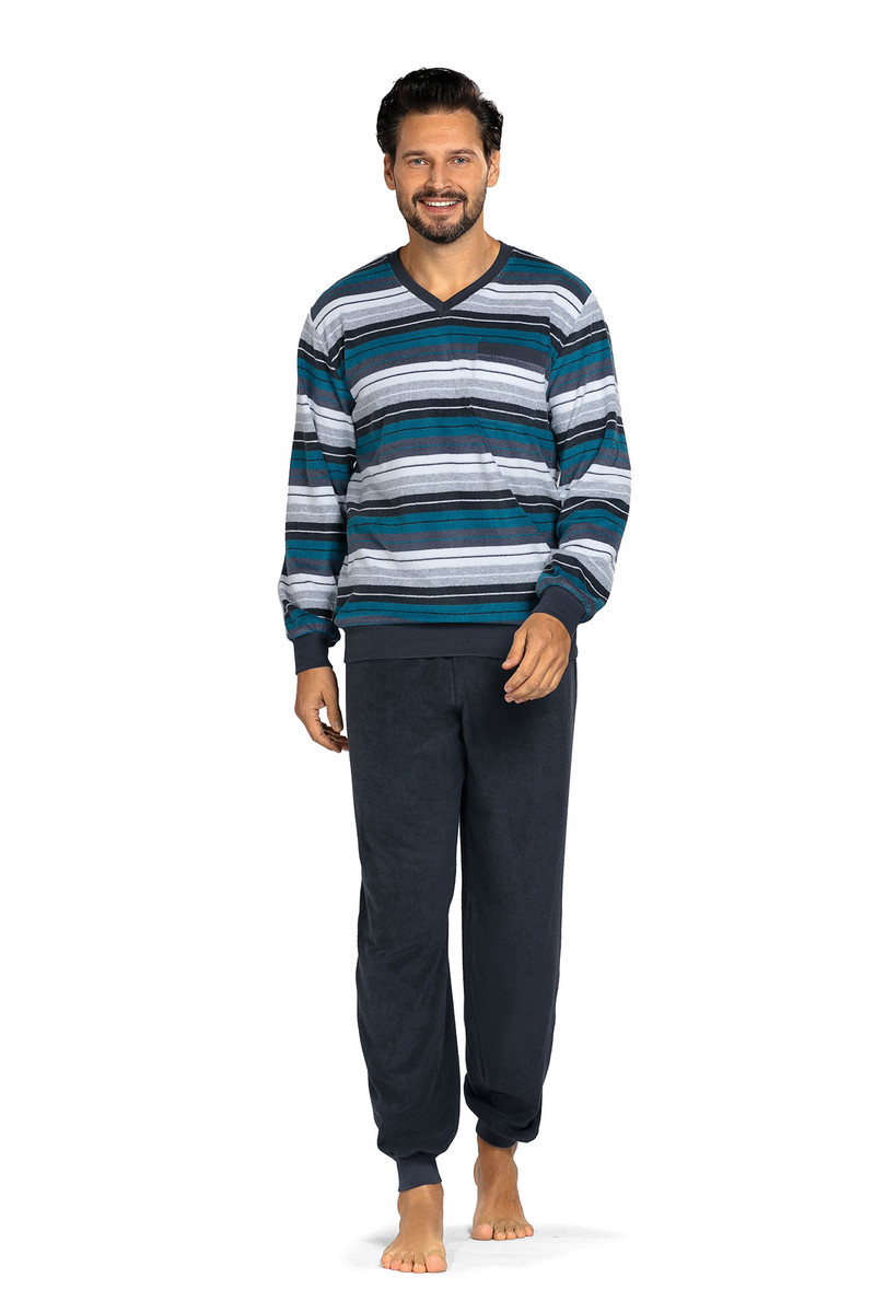 Badstoffen heren pyjama strepen