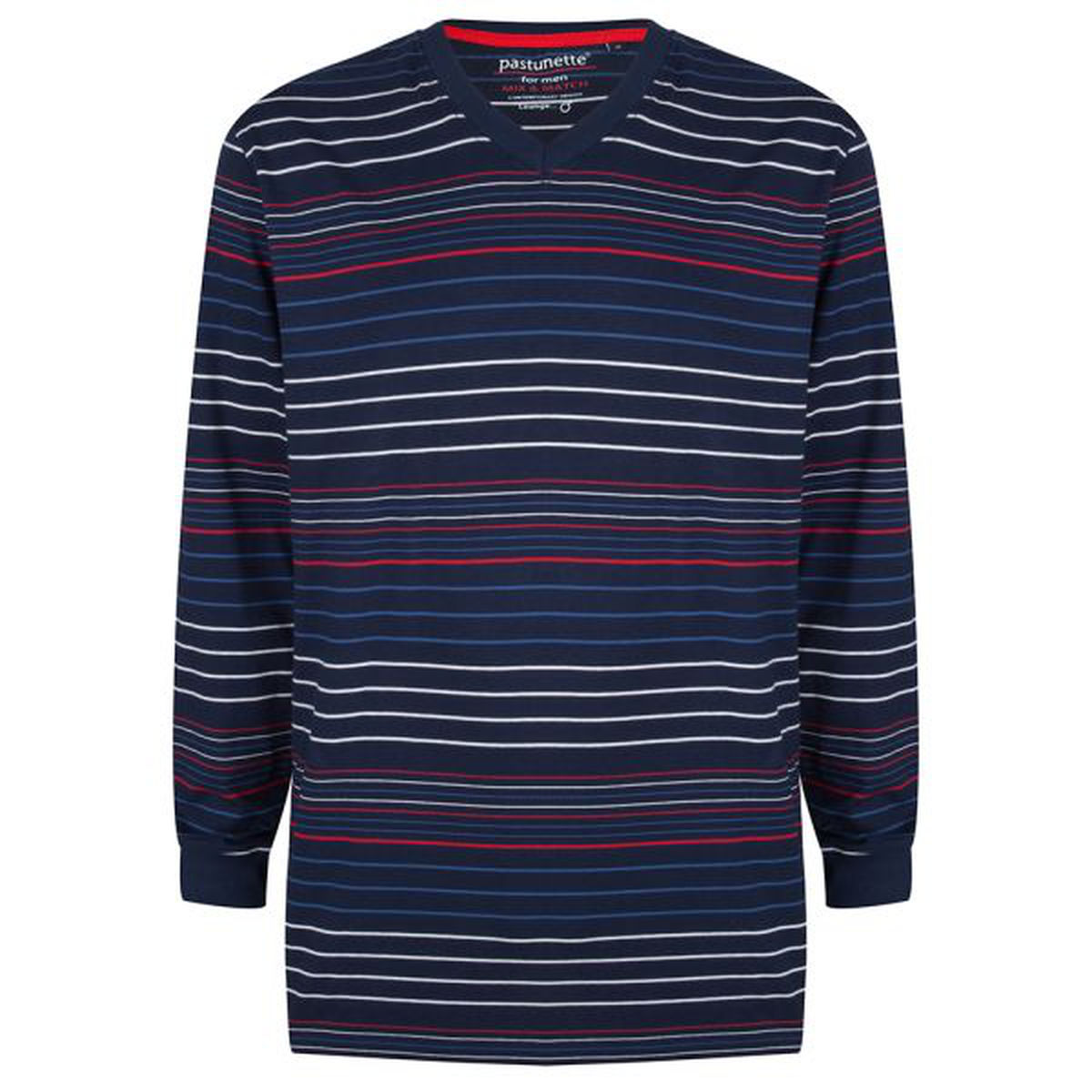 Blauw pyjamashirt lange mouw