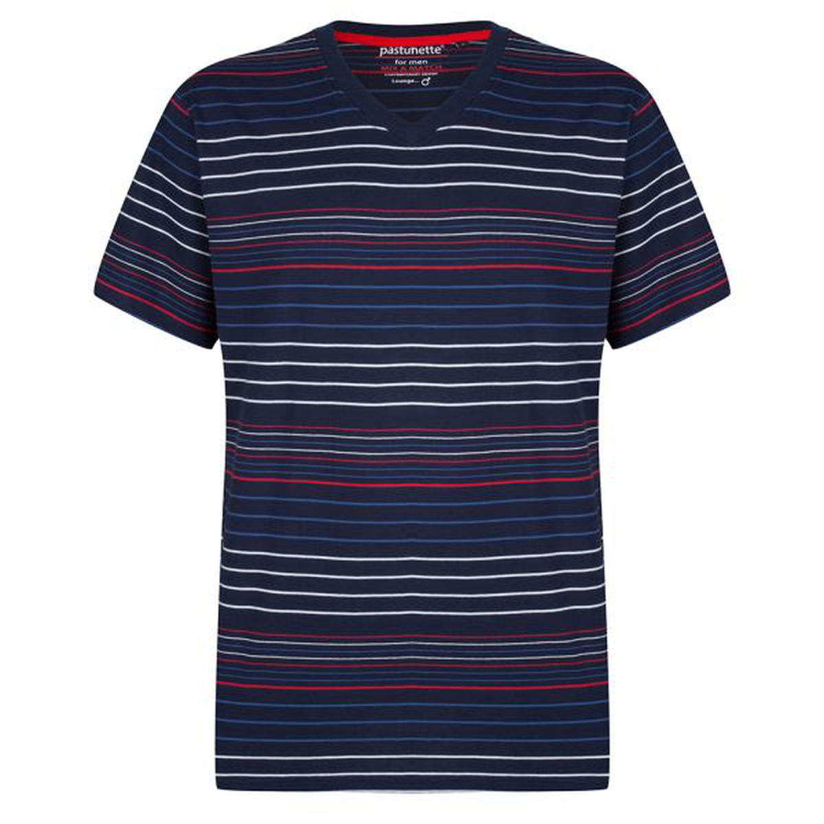 Heren pyjamashirt gestreept blauw