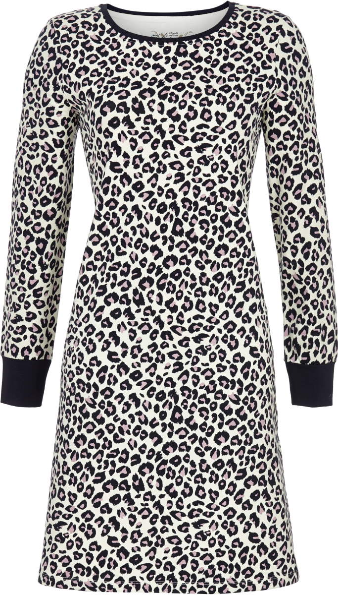 Nachtblauw panterprint nachthemd Ringella