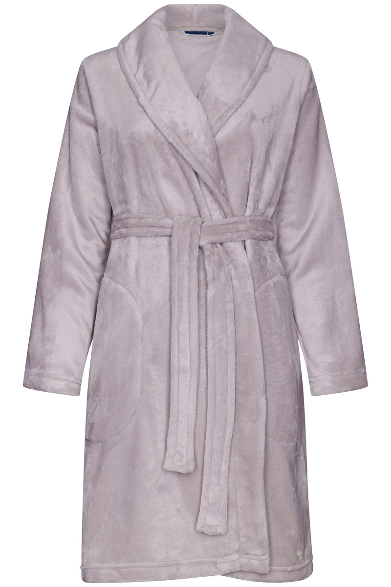 Fleece taupekleurige badjas Pastunette