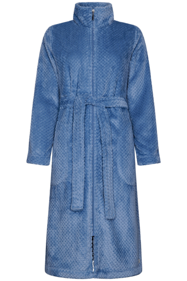 Duurzame fleece badjas blauw