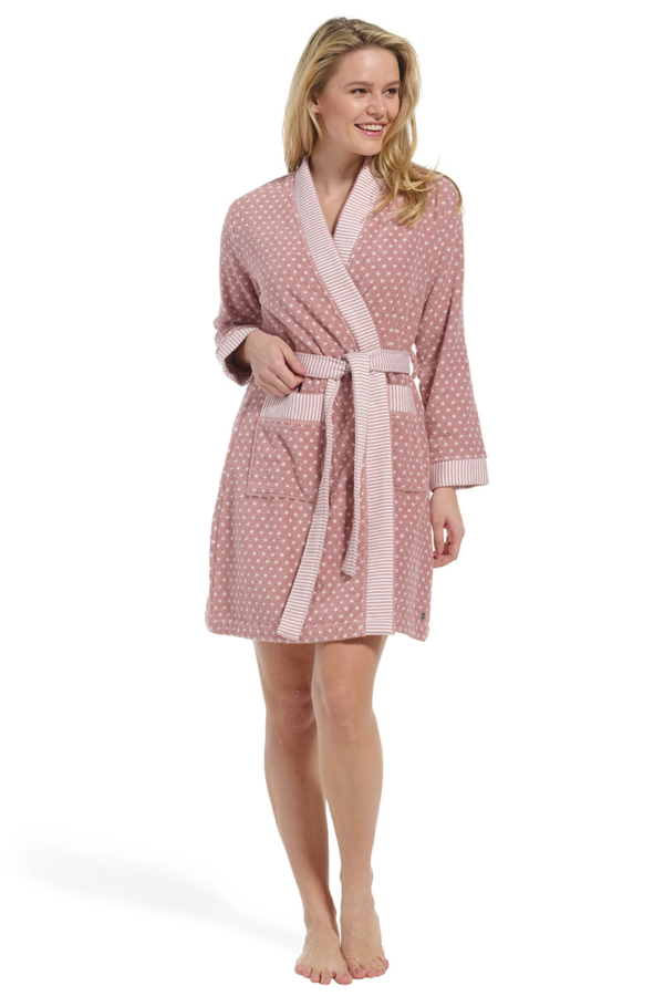 Badstoffen badjas Pastunette rood