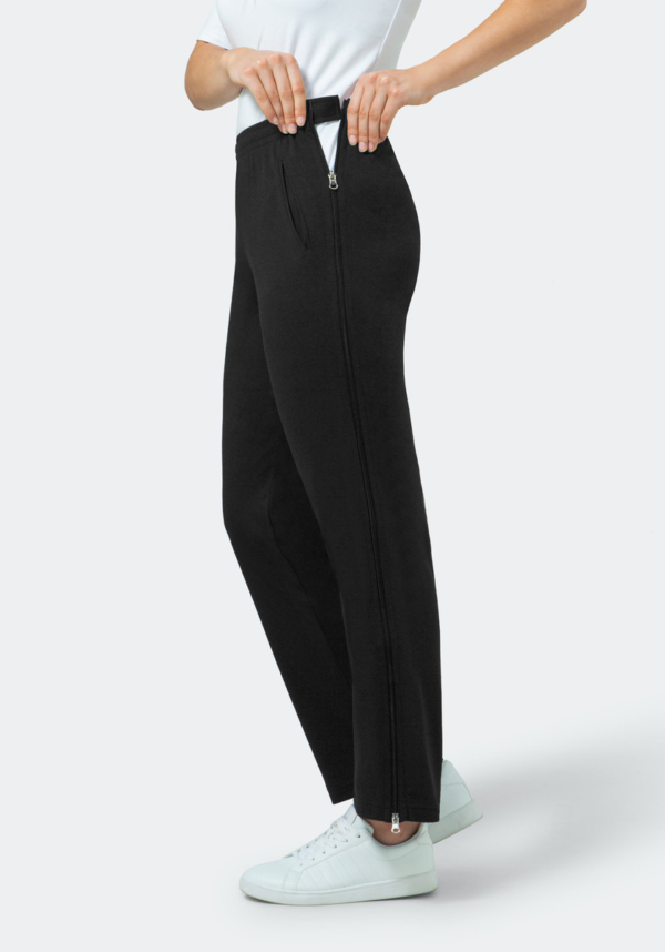 Dames trainingsbroek of revalidatiebroek met rits zwart