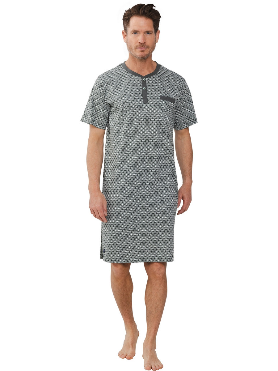 Grijs-groen katoenen heren nachthemd