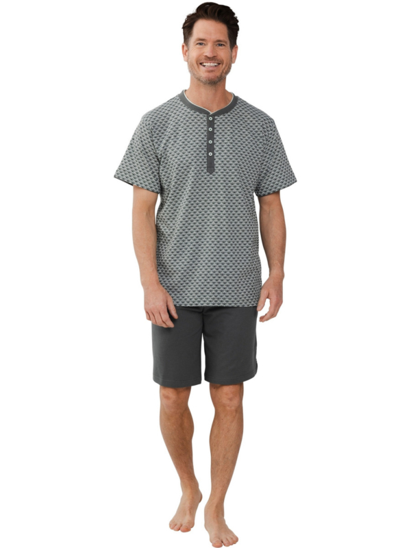 Grijs-groene katoenen heren shortama