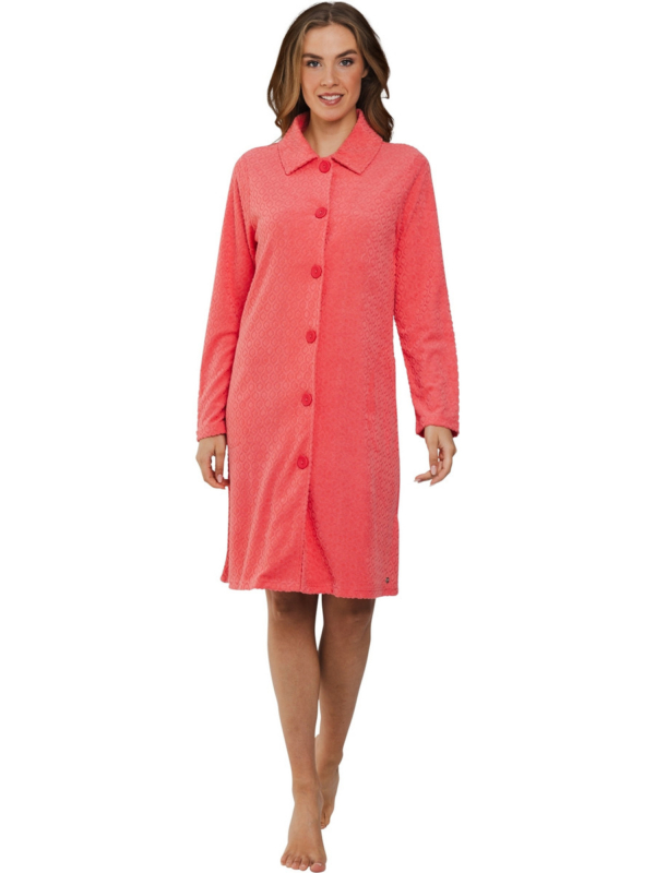 Flamingoroze badstof badjas Pastunette